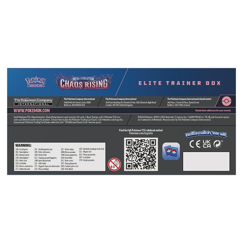 English Pokemon Megaevolution Chaos Rising Elite Trainer Card game case