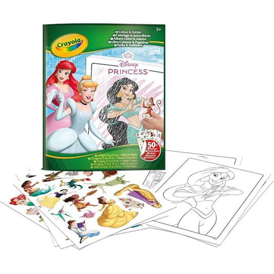Crayola Disney Princess Colouring Book + Stickers Set