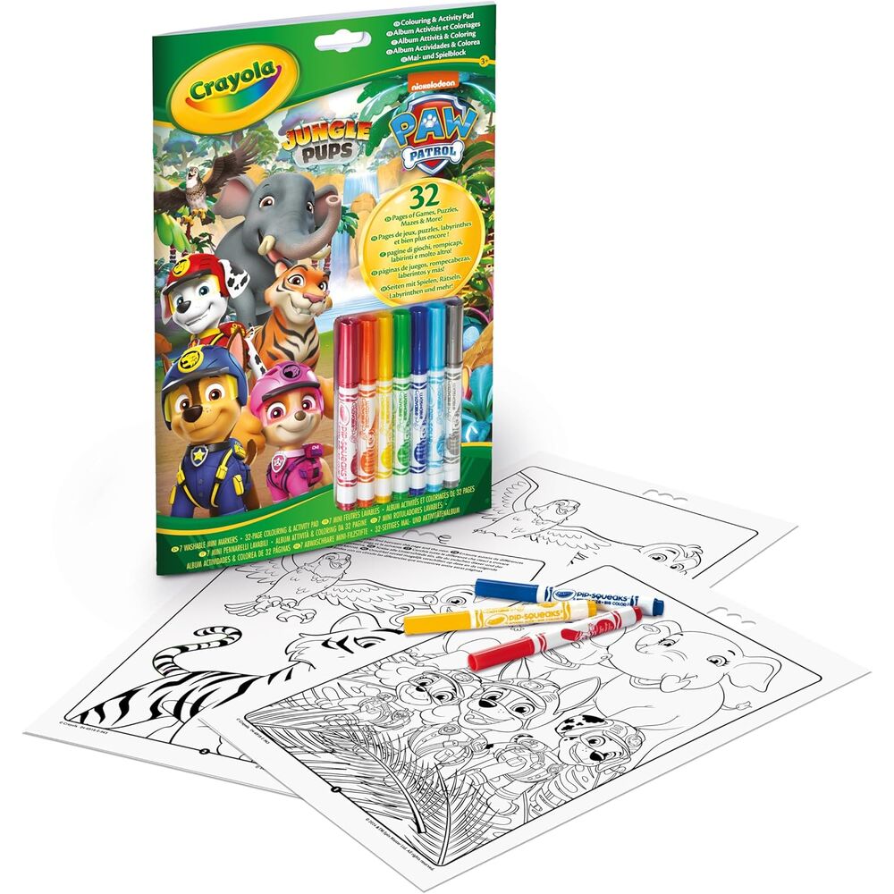 Crayola Paw Patrol Jungle Pups Set 7 markers + Activity Book