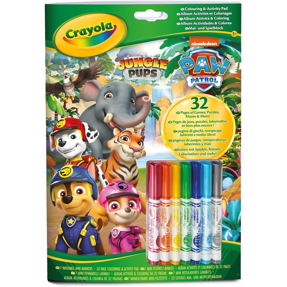 Crayola Paw Patrol Jungle Pups Set 7 markers + Activity Book