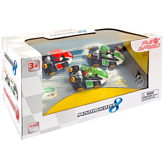 Pull Speed Mario Kart 8 Mario Luigi Yoshi set 3 cars Nerdscape