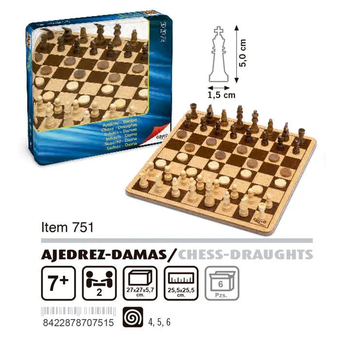Wood Chess Draughts game Nerdscape