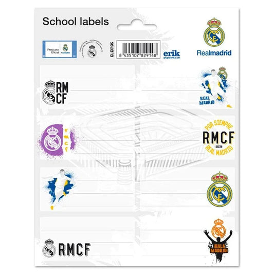 Real Madrid Adesivi da Collezione Nerdscape – 16x20cm, 16 Etichette per Personalizzare con Stile Nerdscape