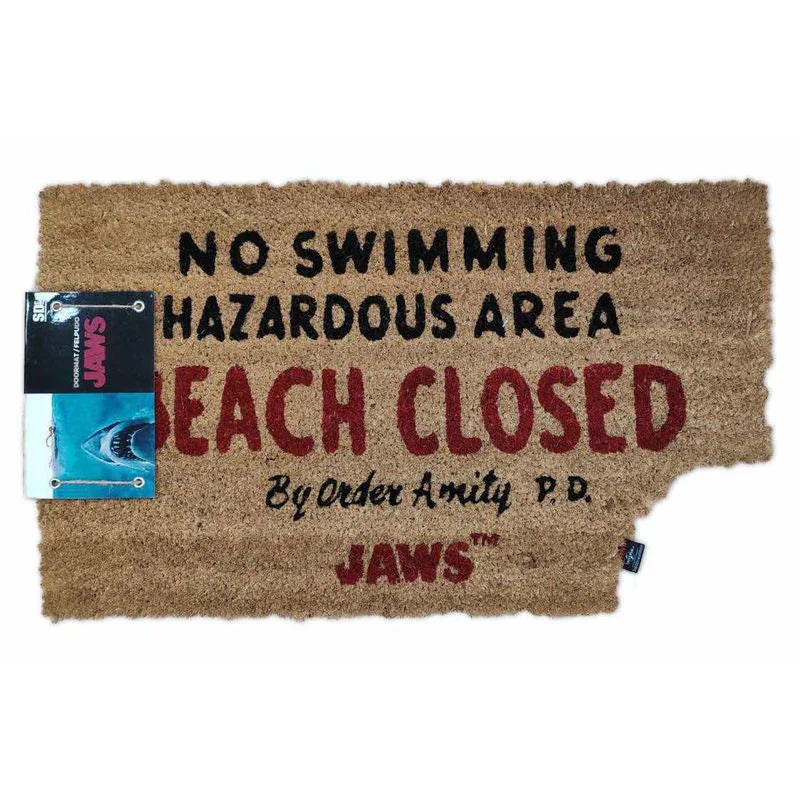 Jaws Beach Closed doormat Nerdscape