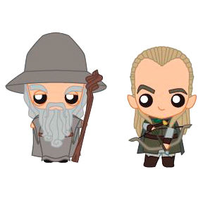 The Lord of the Rings Gandalf & Legolas set 2 Pokis figures