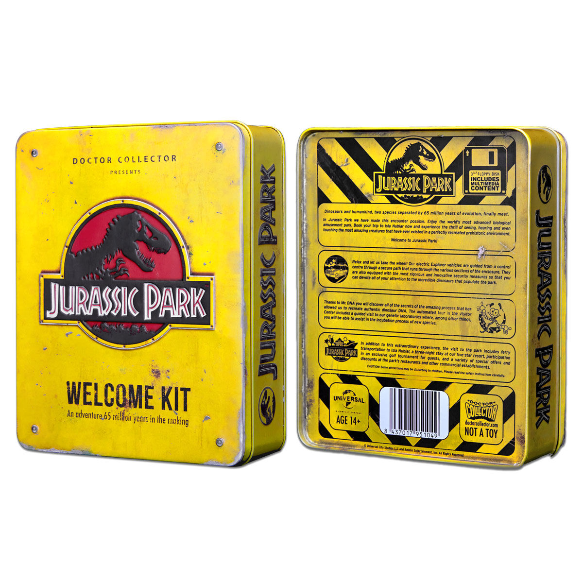 Jurassic Park Welcome Kit Standard metal box replica Nerdscape