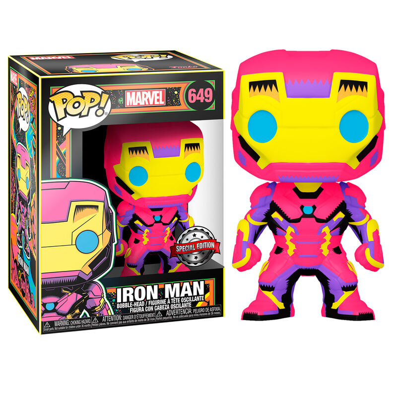 Funko Pop! Marvel Iron Man Black Light - Figura da Collezione Vinyl