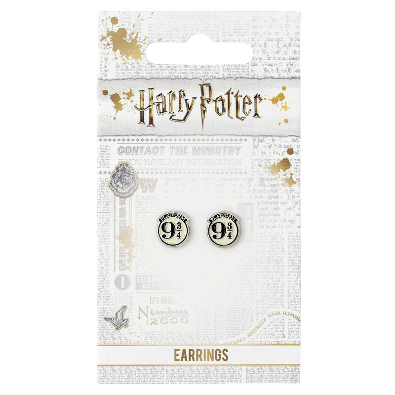 Boucles d'oreilles puces argentées Harry Potter Quai 9 3/4