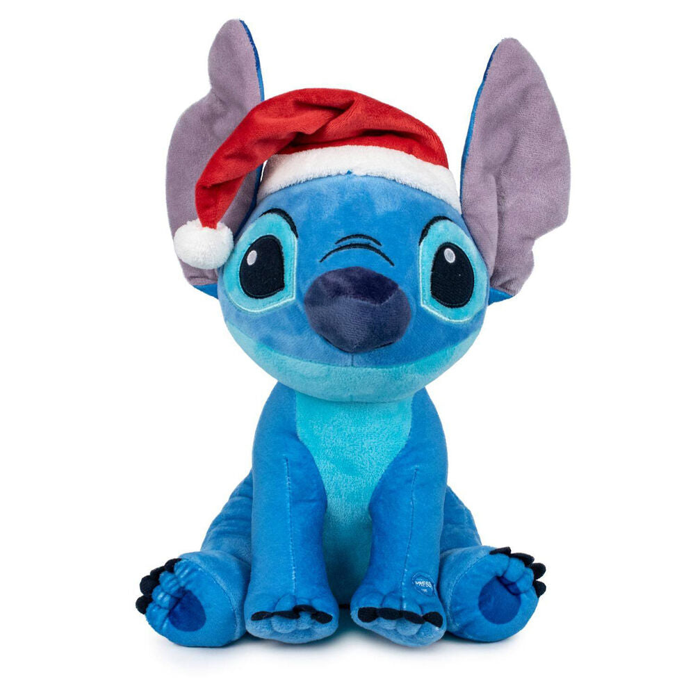 Peluche Stitch de Noël Disney, douce et sonore, 26 cm