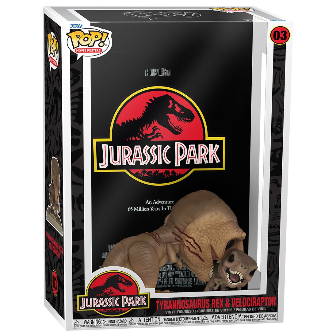 POP figure Movie Poster Jurassic Park Tyrannosaurus Rex and Velociraptor - Nerdscape