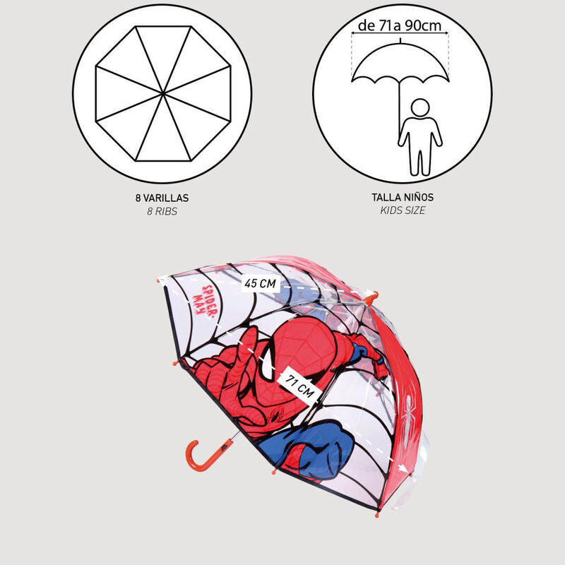 Parapluie manuel Marvel Spiderman bulle 45 cm