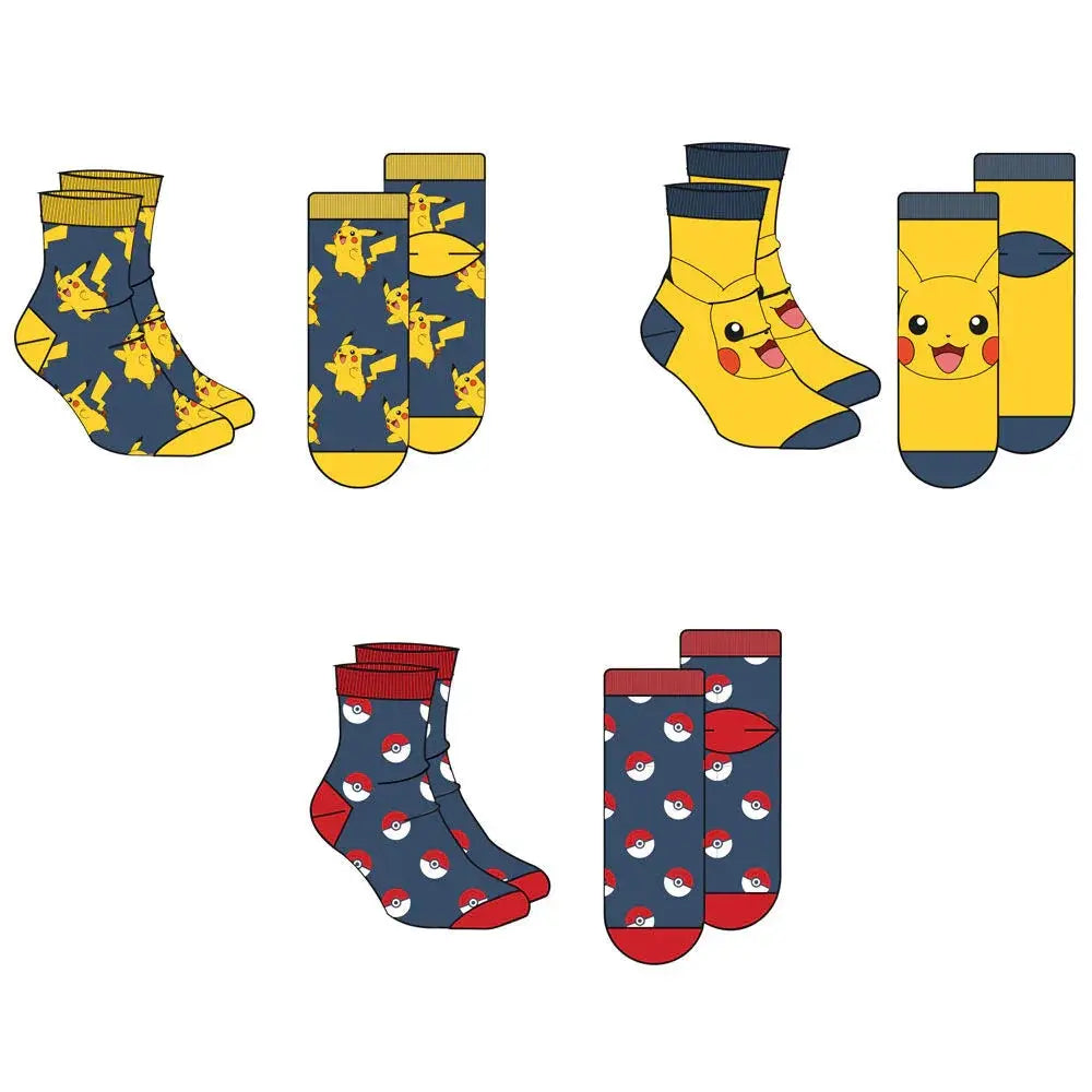Pokemon 3 Socks Pack Boxed - Nerdscape Nerdscape