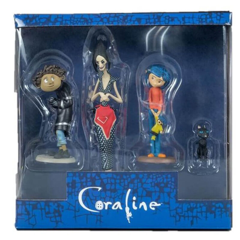 Ensemble de 4 figurines Coraline de 3 à 14 cm