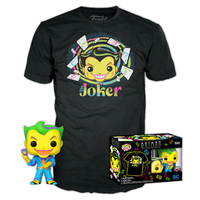 Coffret exclusif de figurines POP et T-shirt Batman Joker de DC Comics