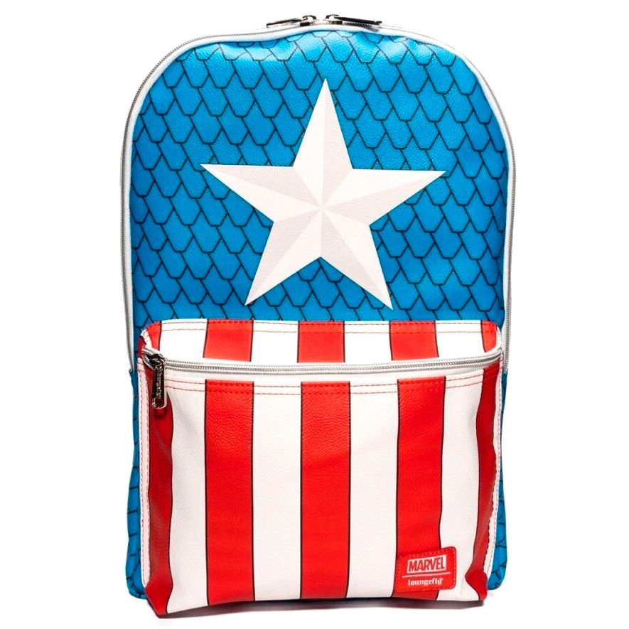 Sac à dos Loungefly Marvel Captain America avec pin's 45 cm
