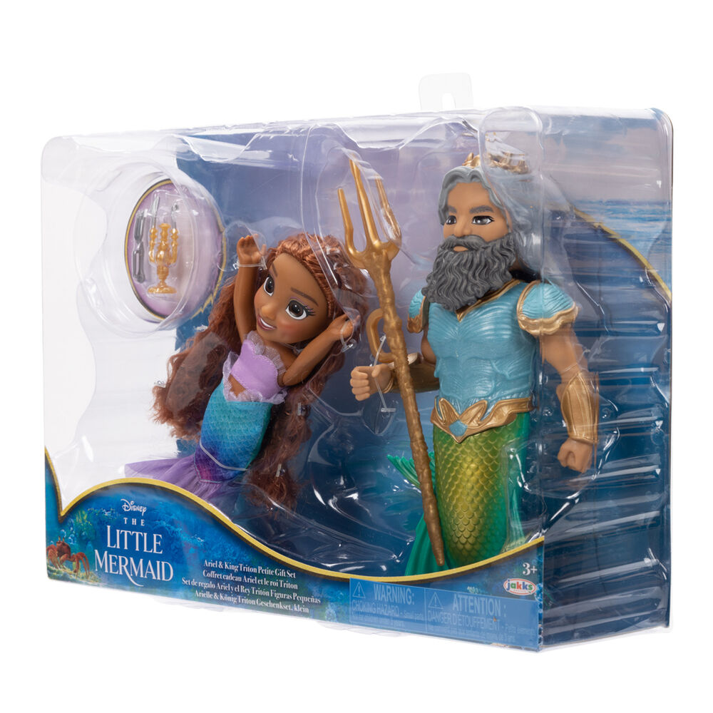 Disney The Little Mermaid Ariel + Triton doll 15cm