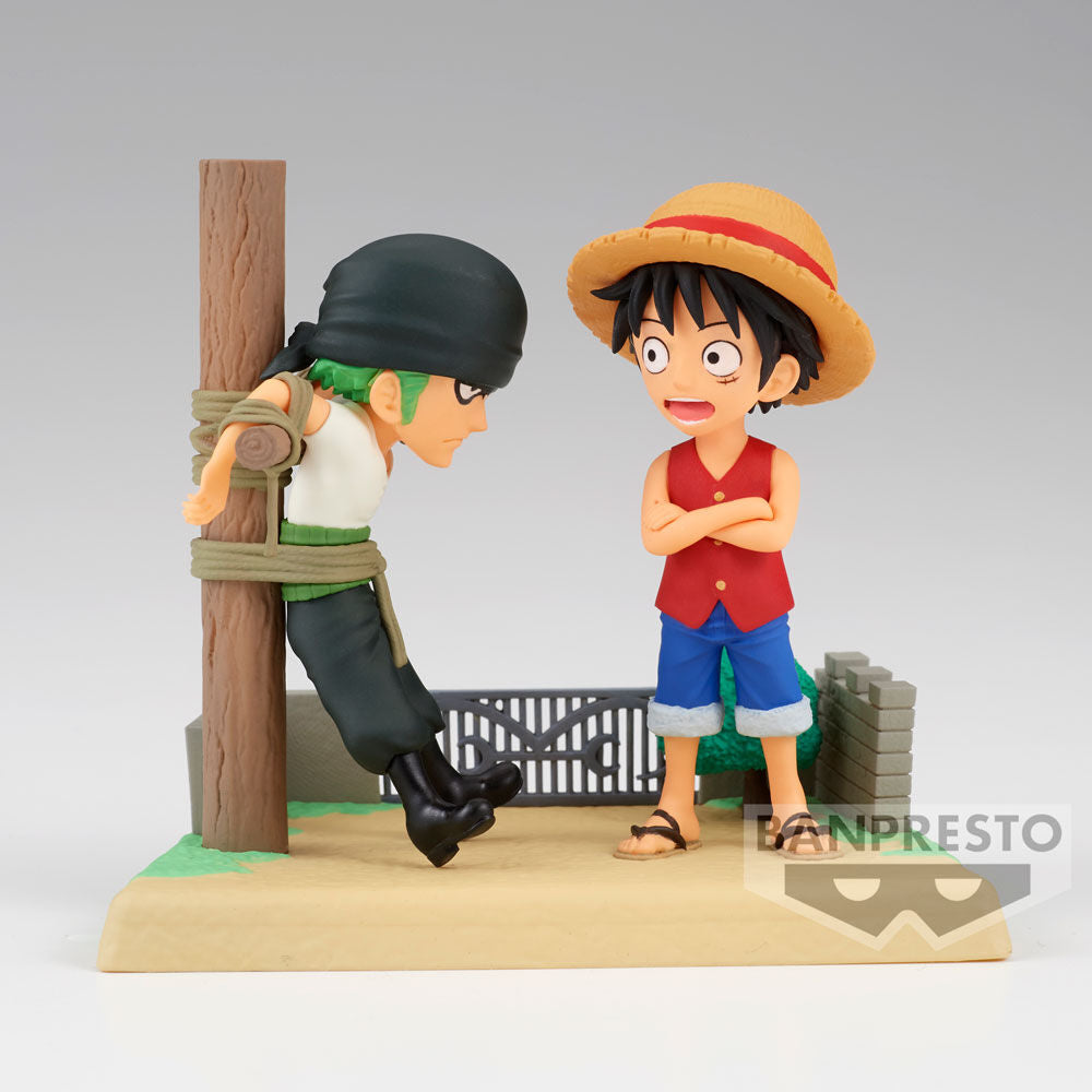 Figurine One Piece Log Stories Monkey D. Luffy et Roronoa Zoro de 7 cm