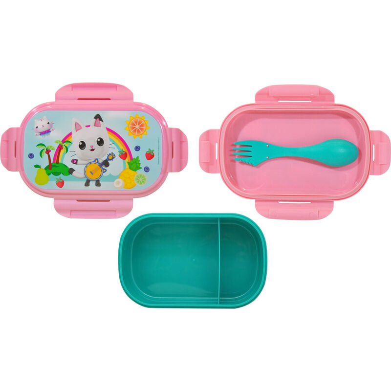 Gabbys Dollhouse lunch box + cutlery