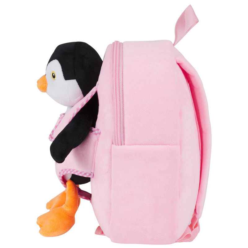 Sac à dos réversible Peggie Penguin avec peluche 27 cm