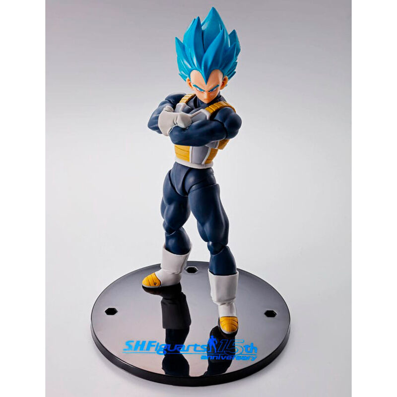 Figurine Dragon Ball Super 15e anniversaire Vegeta Super Saiyan Blue SH Figuarts 14 cm