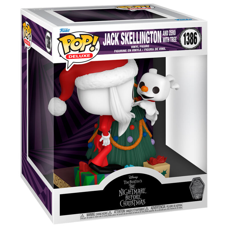 Figurines POP Deluxe Disney L'Étrange Noël de Monsieur Jack 30e anniversaire Jack Skellington et Zero