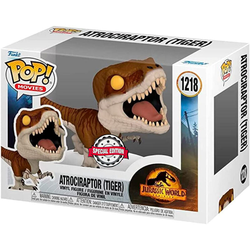 POP figure Jurassic World Atrociraptor Tiger Exclusive Nerdscape