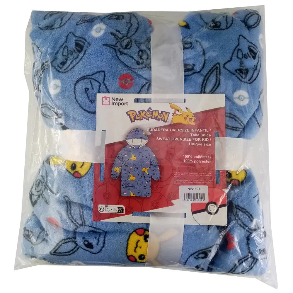 Pokemon oversize sweatshirt coat kids coral Nerdscape
