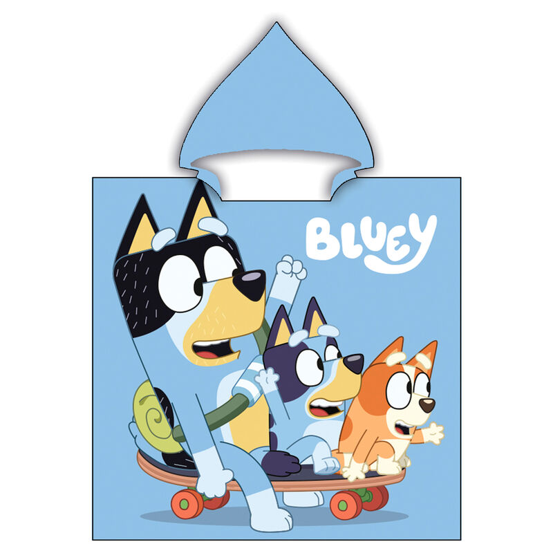 Bluey microfibre poncho towel