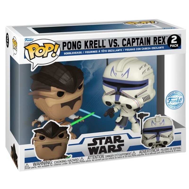 POP pack 2 figures Star Wars The Clone Wars Duels Pong Krell & Captain Rex Exclusive