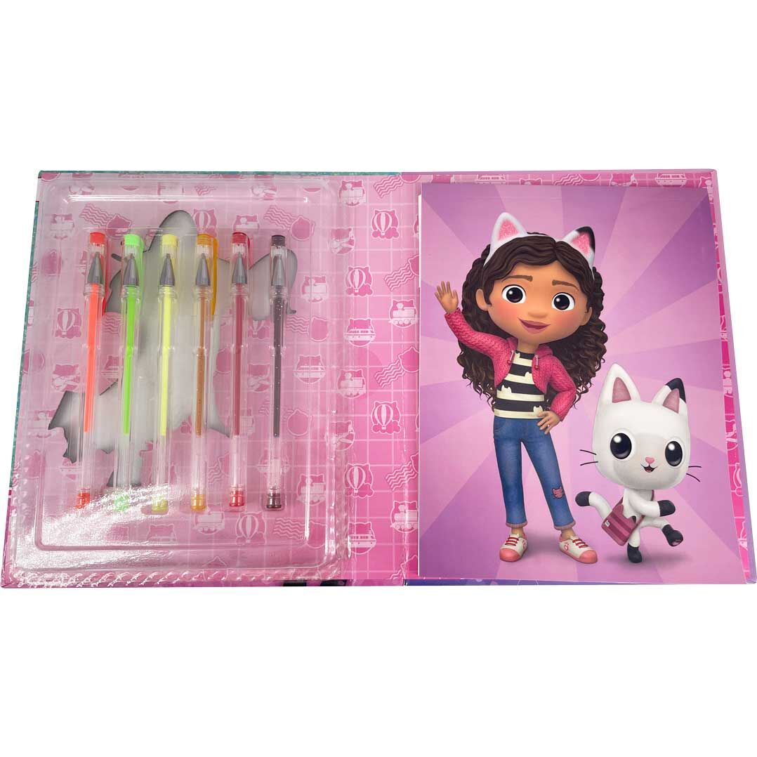 Gabbys Dollhouse notebook + 6 gel pens set - Nerdscape
