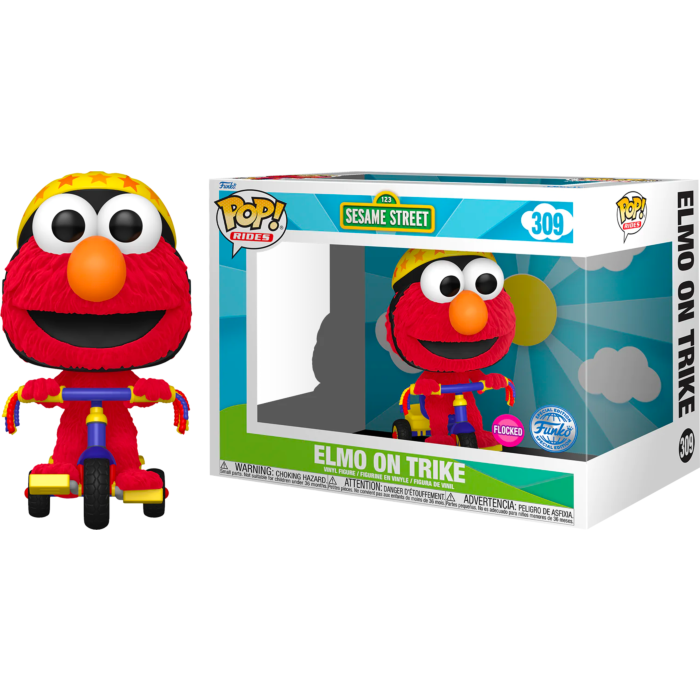Funko Pop! Sesame Street Elmo on Trike - Figura da Collezione Vinyl Flocked Exclusive
