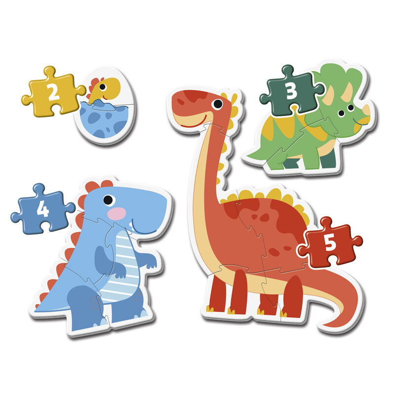 Puzzle de dinosaures 2-3-4-5 pièces