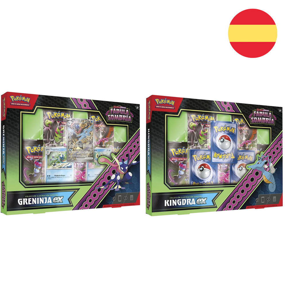 Coffret de jeu de cartes à collectionner Pokémon espagnol Scarlet & Violet Shrouded Fable, collection assortie