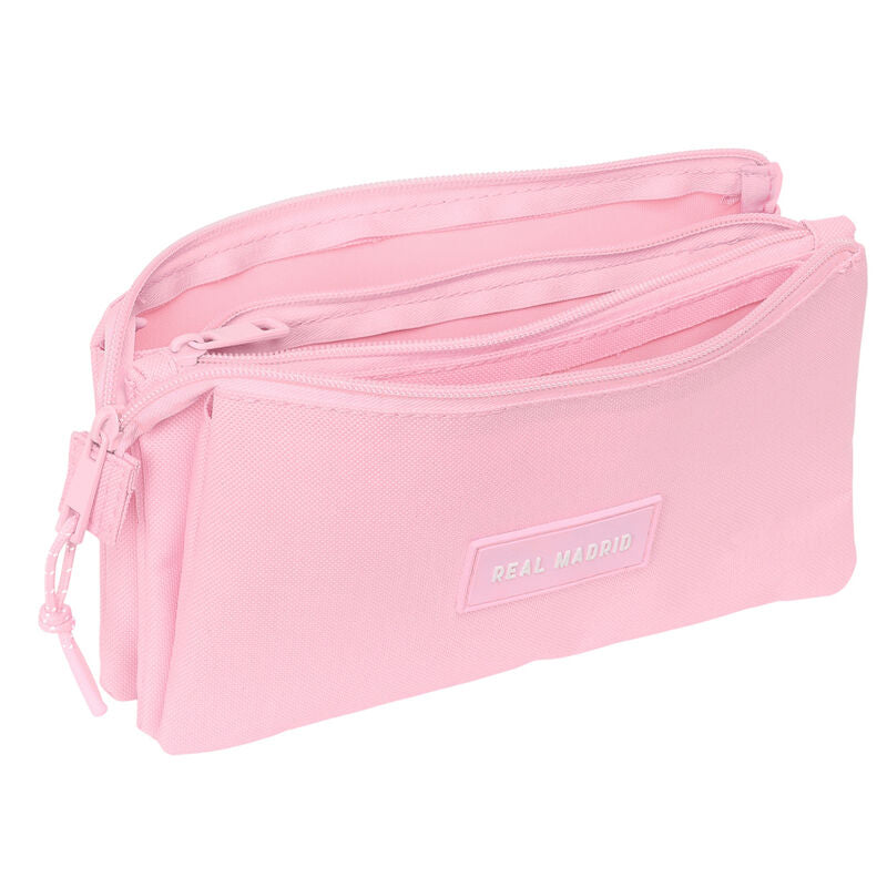 Real Madrid pink triple pencil case