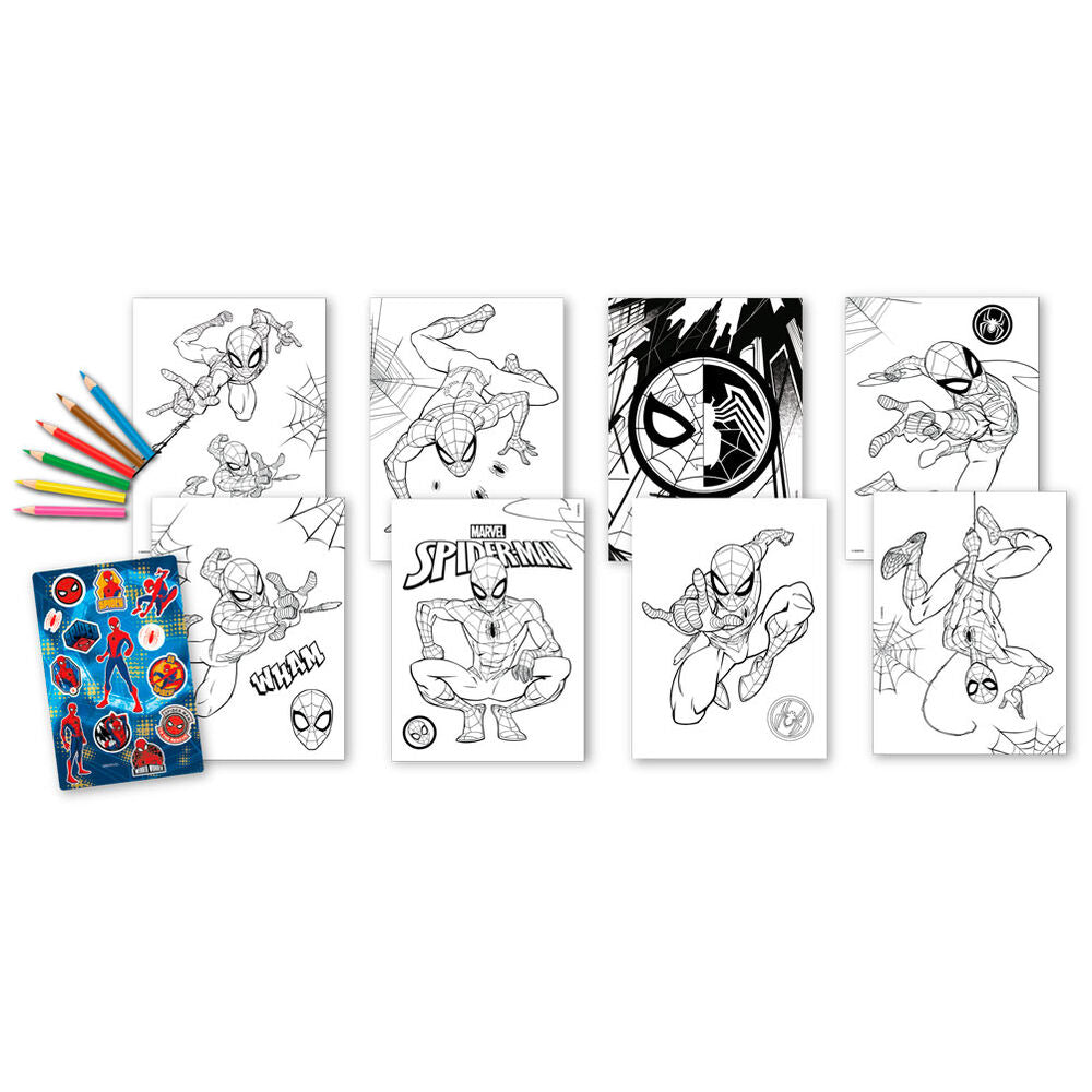 Kit de coloriage Marvel Spiderman + autocollants
