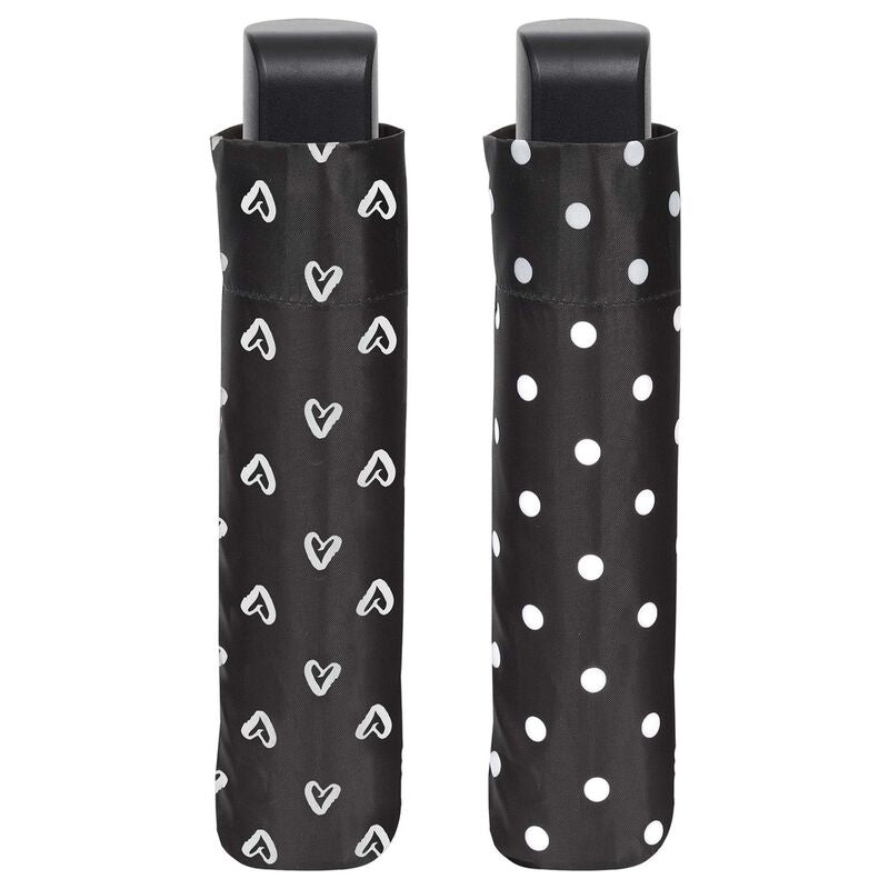 Manual folding black white umbrella assorted 54cm