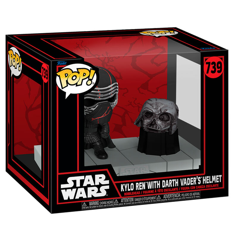 Figurine POP Deluxe Star Wars Kylo Ren avec casque de Dark Vador