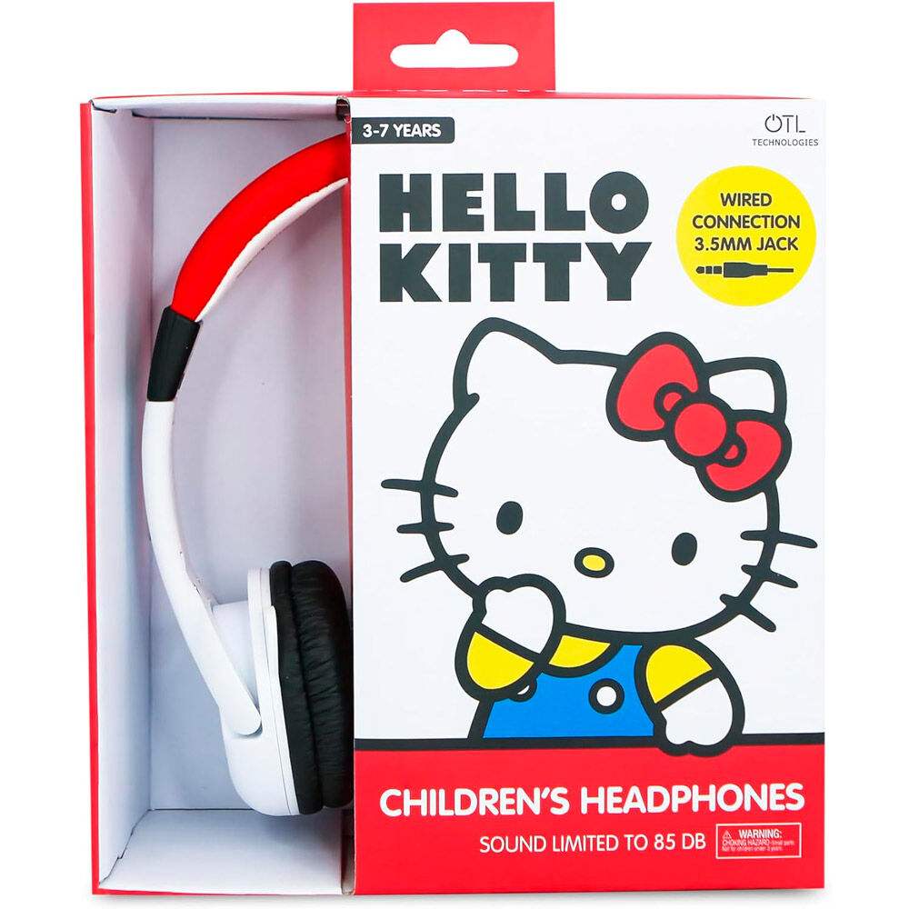 Cuffie Hello Kitty per bambini 3-7 anni con filo, confezione colorata, vendita Nerdscape