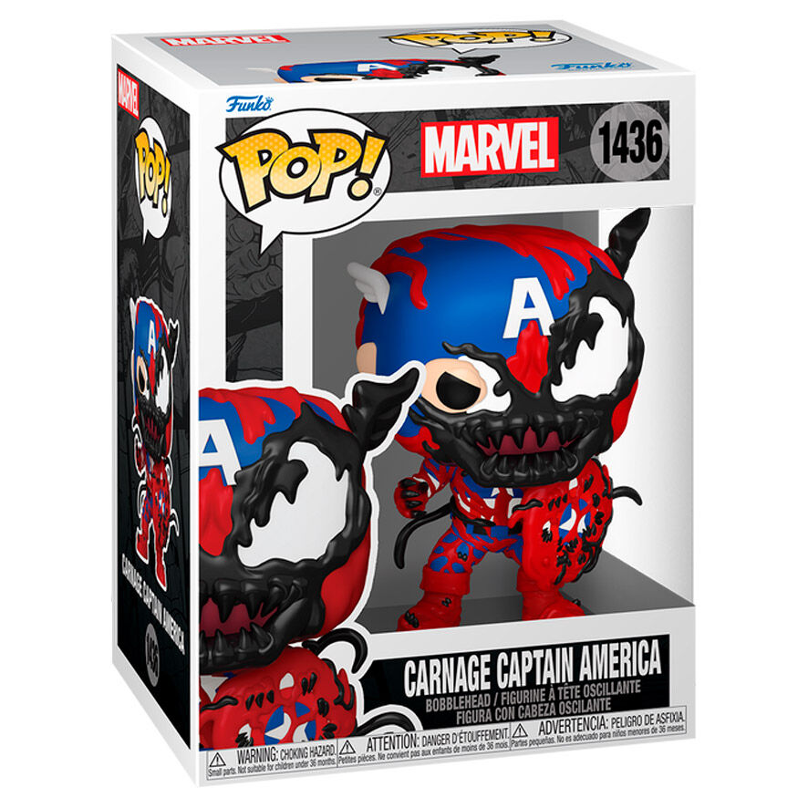 Funko Pop! Marvel Carnage Captain America - Figura da Collezione Vinyl Nerdscape