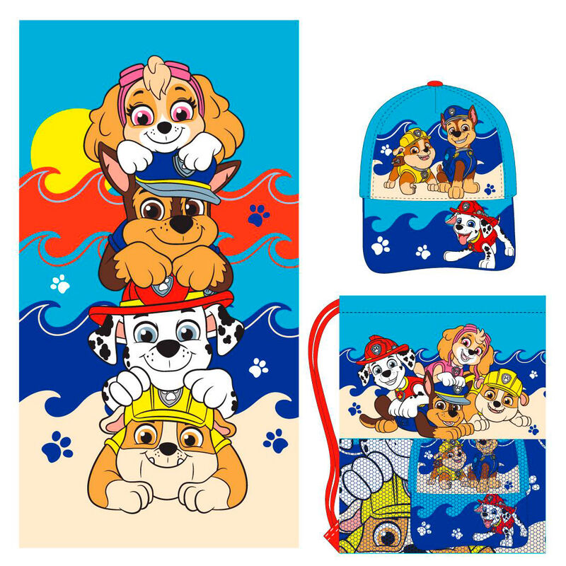 Paw Patrol set towel + bag + cap