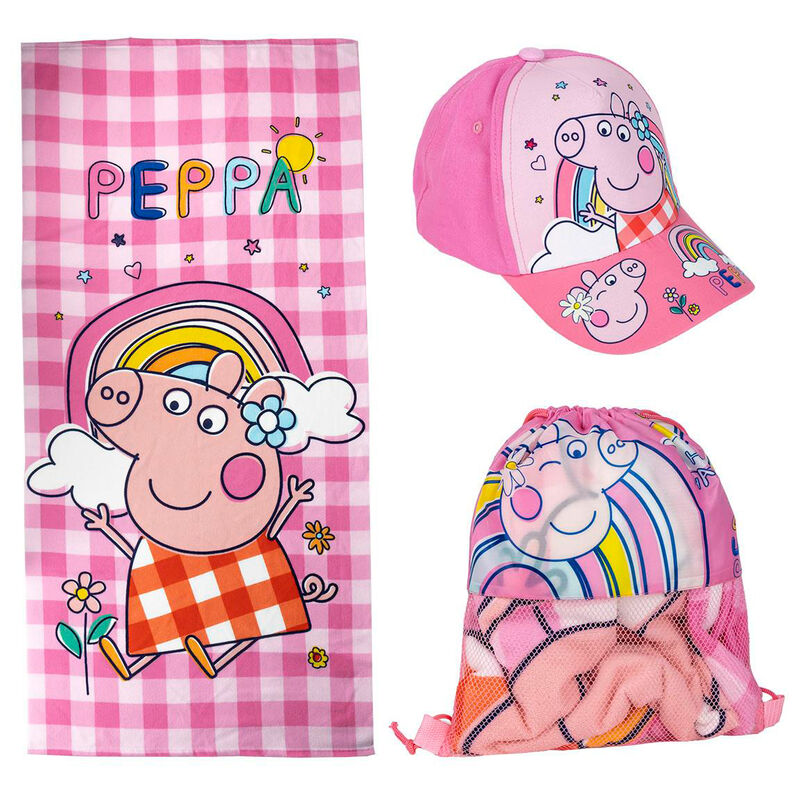 Peppa Pig set towel + bag + cap