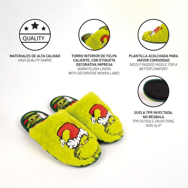 Grinch adult slippers