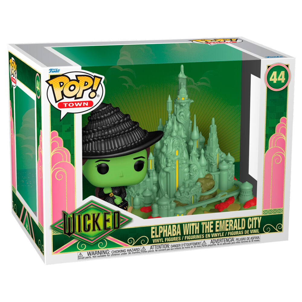 Figurine POP Elphaba de la ville méchante avec la Cité d'Émeraude