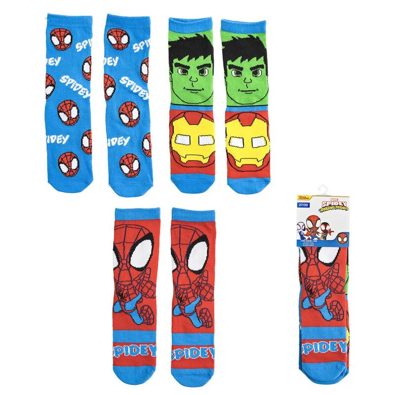 Marvel Spidey pack 3 assorted socks