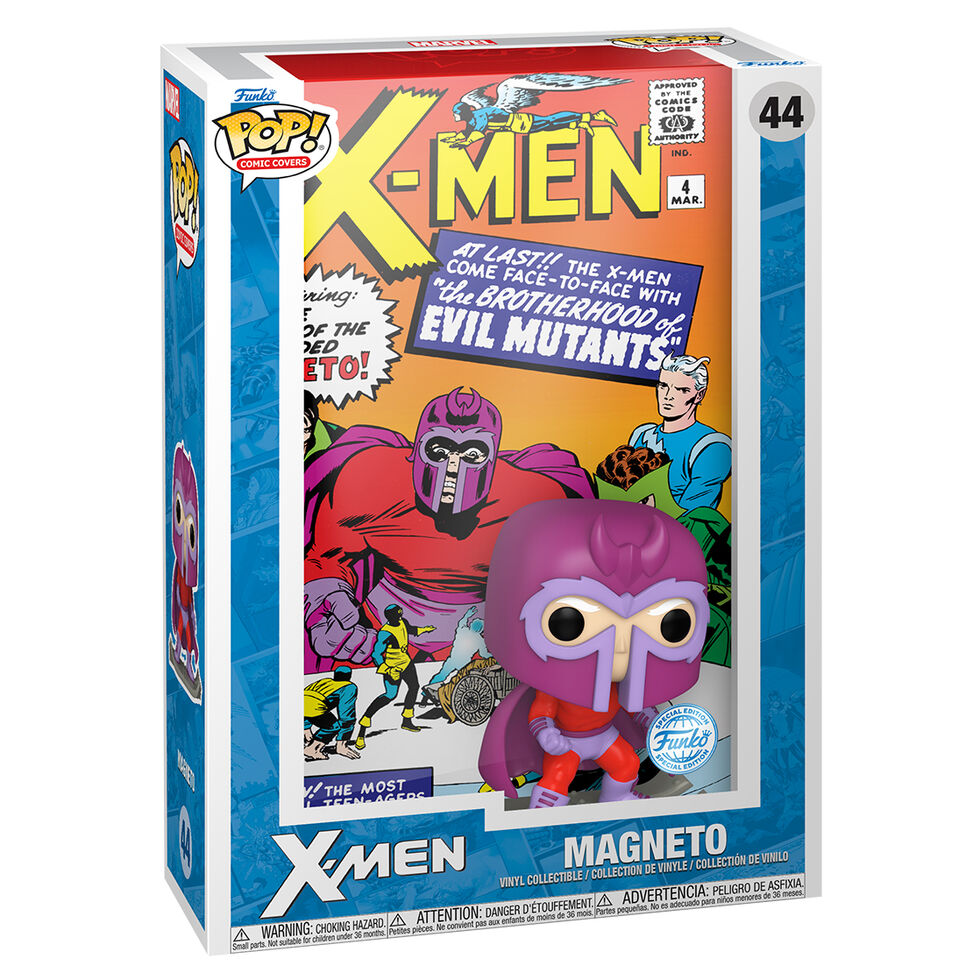 Figurine POP exclusive Magneto Marvel X-Men, couverture de comics