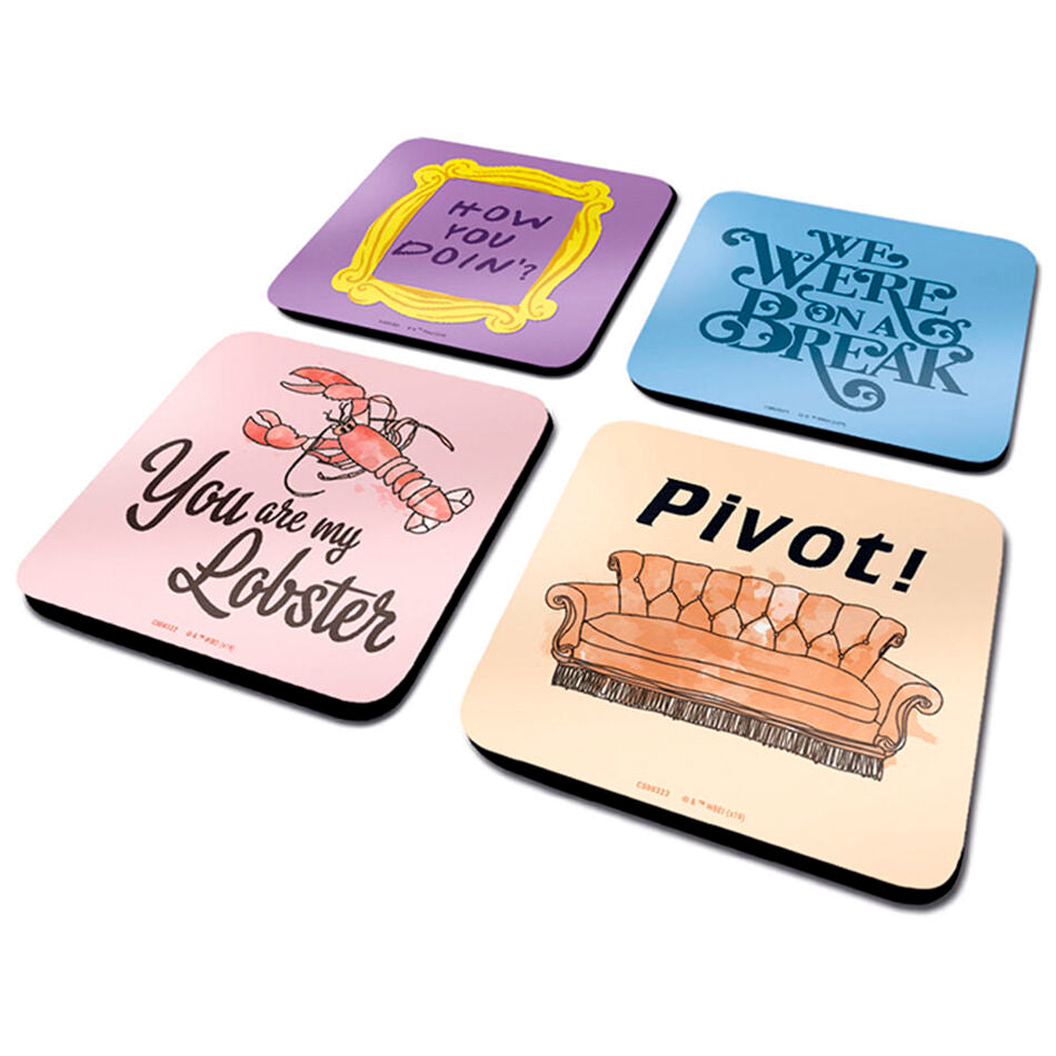 Ensemble de sous-verres Friends Phrases
