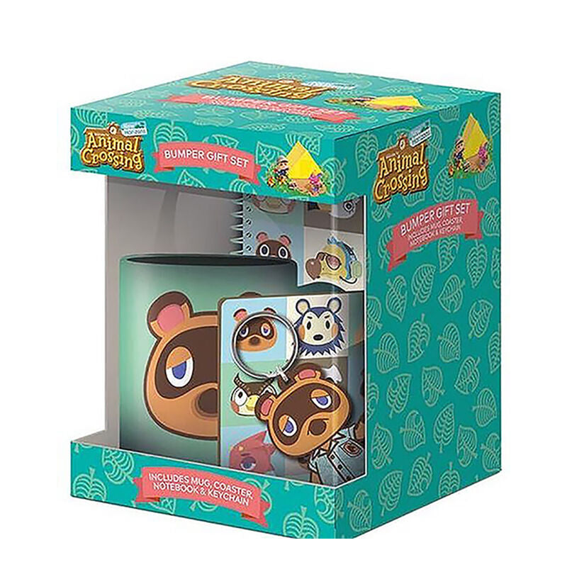 Ensemble Animal Crossing : tasse, carnet, porte-clés et sous-verre