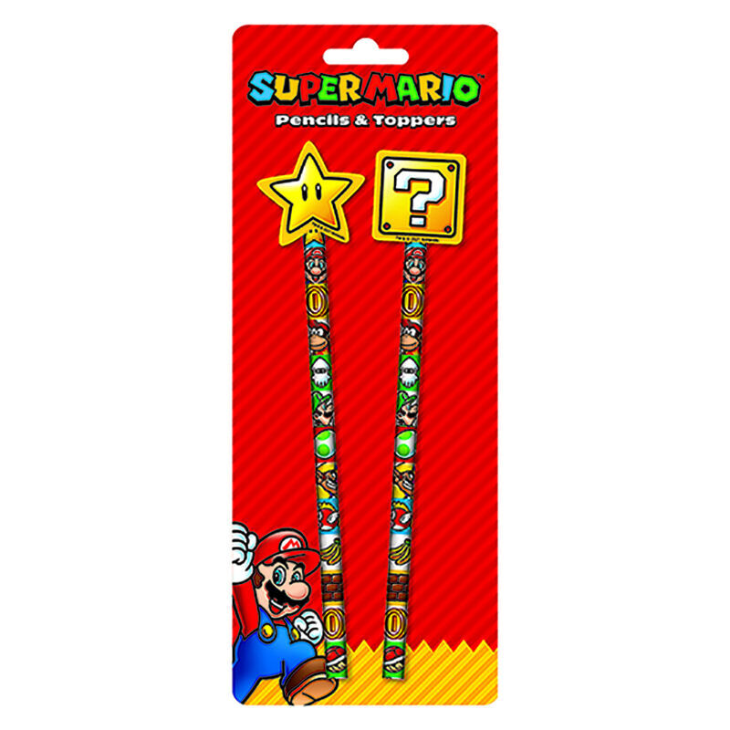 Super Mario Bros pack pencils with eraser