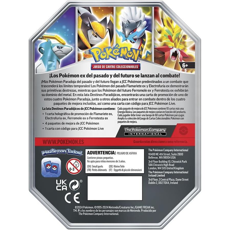Spanish Pokemon Paradoxical Destinations Collectible card game assorted tin