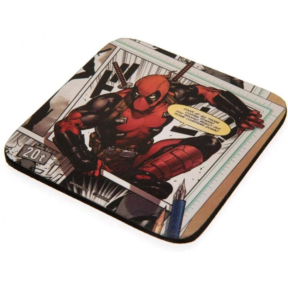 Marvel Deadpool Mug + keychain + coaster Nerdscape